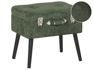 Hocker met opbergruimte MALLARD Corduroy Donkergroen