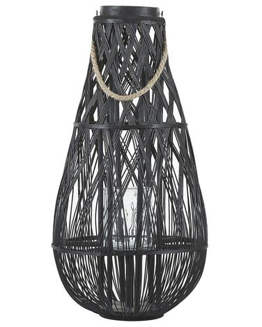Lantaarn TONGA Bamboe 77 cm Zwart