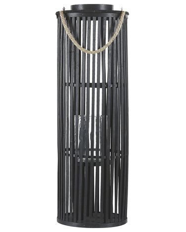 Lantaarn LUZON Wilgenhout 80 cm Zwart