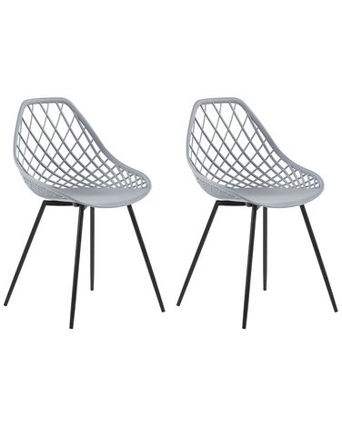 Lot de 2 chaises de salle à manger CANTON Gris clair