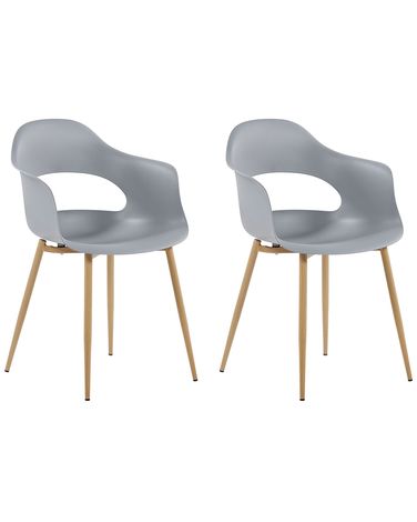 Lot de 2 chaises de salle à manger UTICA Gris clair