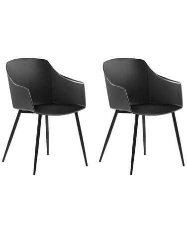 Lot de 2 chaises de salle à manger FONDA Noir