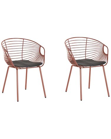 Lot de 2 chaises de salle à manger HOBACK Métal Cuivré