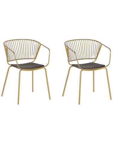 Lot de 2 chaises de salle à manger RIGBY Métal Doré