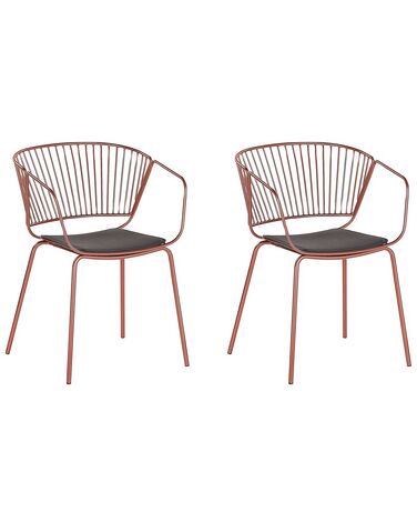 Lot de 2 chaises de salle à manger RIGBY Métal Cuivré