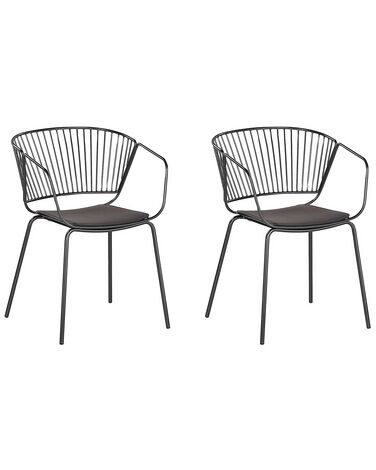 Lot de 2 chaises de salle à manger RIGBY Métal Noir