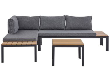 Tuin hoekloungeset met tafel 4-zits PIENZA II rechtszijdig modulair Grijs