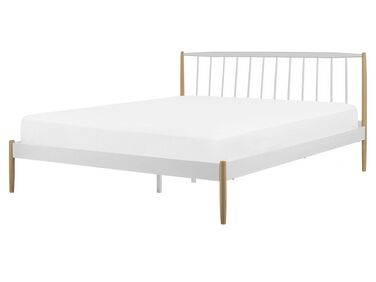 Lit avec sommier Métal MAURS 160 x 200 cm Blanc
