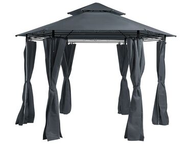 Gazebo PORTEL Metal 350 cm 350 cm Graphite Grey