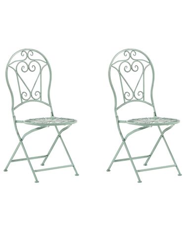 Lot de 2 chaises de jardin TRENTO Métal Vert clair