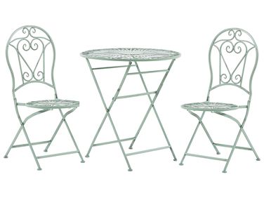 Bistro Set Folding TRENTO Metal Light Green