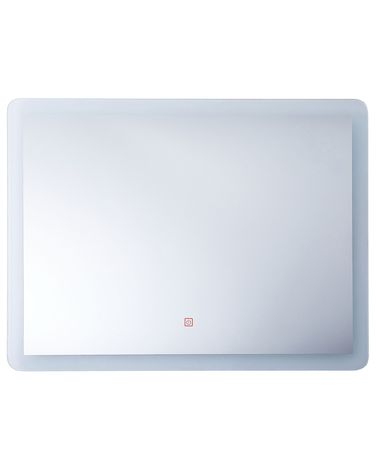 Miroir de salle de bain LED CORROY 80 cm 60 cm Argenté