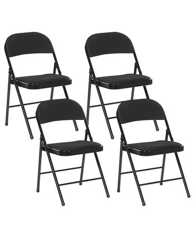 Lot de 4 chaises pliantes SPARKS Métal Noir