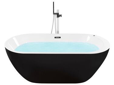 Freestanding Hot Tub with LED NEVIS 1700 x 800 mm Black