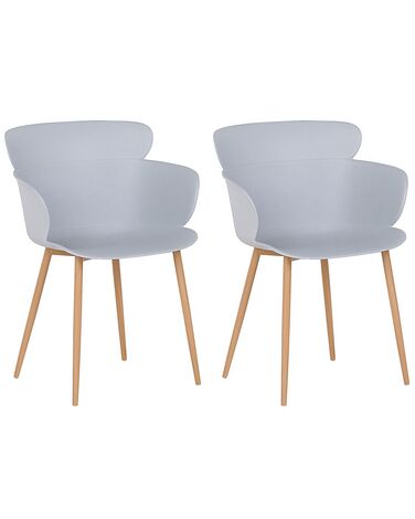 Lot de 2 chaises de salle à manger SUMKLEY Gris clair