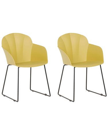 Lot de 2 chaises de salle à manger SYLVA Jaune