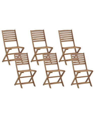 Lot de 6 chaises de jardin TOLVE Acacia Marron