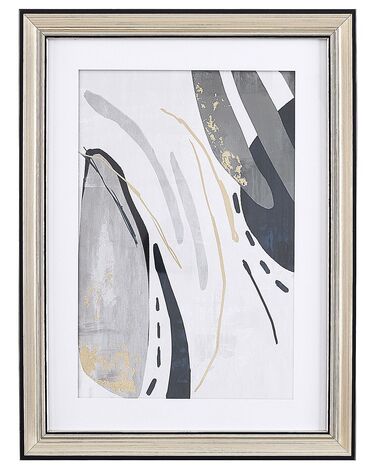 Framed Wall Print HIDMO Abstract Motif 30 x 40 cm Grey