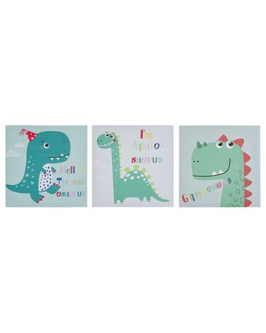 Lot de 3 toiles BINGUI Motif enfant 30 x 30 cm Multicolore