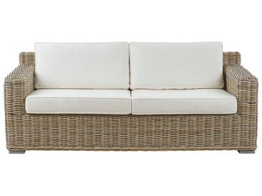 Garden Sofa 2 Seater ARDEA Rattan Light Brown