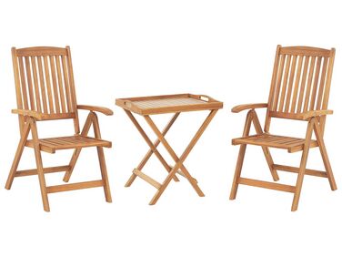 Ensemble bistrot Pliant JAVA Acacia Marron clair