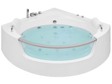 Hoek bubbelbad met LED MANGLE 201 x 150 cm Wit