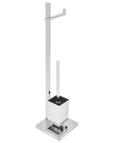 Toilet Roll and Brush Holder ULAPES Metal Silver