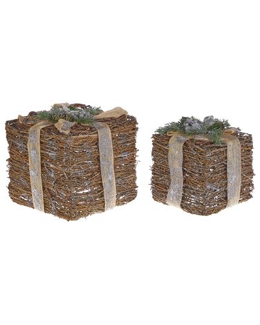 Set van 2 kerstdecoraties INARI Kerstcadeaus 28/21 cm Zilver