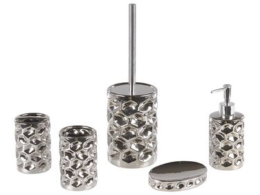 Set de 5 accessoires de salle de bain TIRUA Céramique Argenté