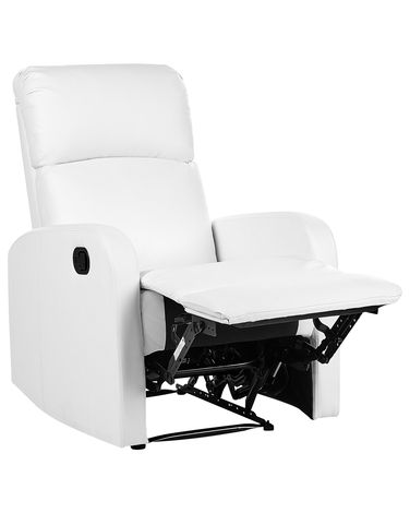 Fauteuil inclinable VIRRAT Repose-pieds inclus Cuir PU Blanc