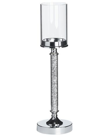 Candle Holder ABBEVILLE Glass 48 cm Silver