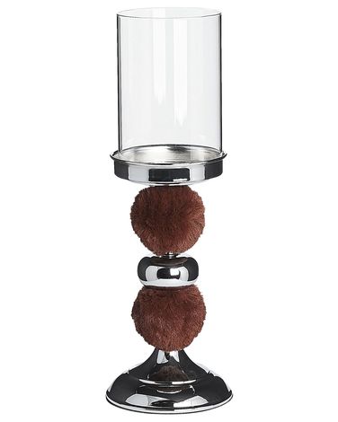 Bougeoir PADRE Verre 38 cm Marron