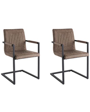 Lot de 2 chaises de conférence BRANDOL Cuir PU Marron