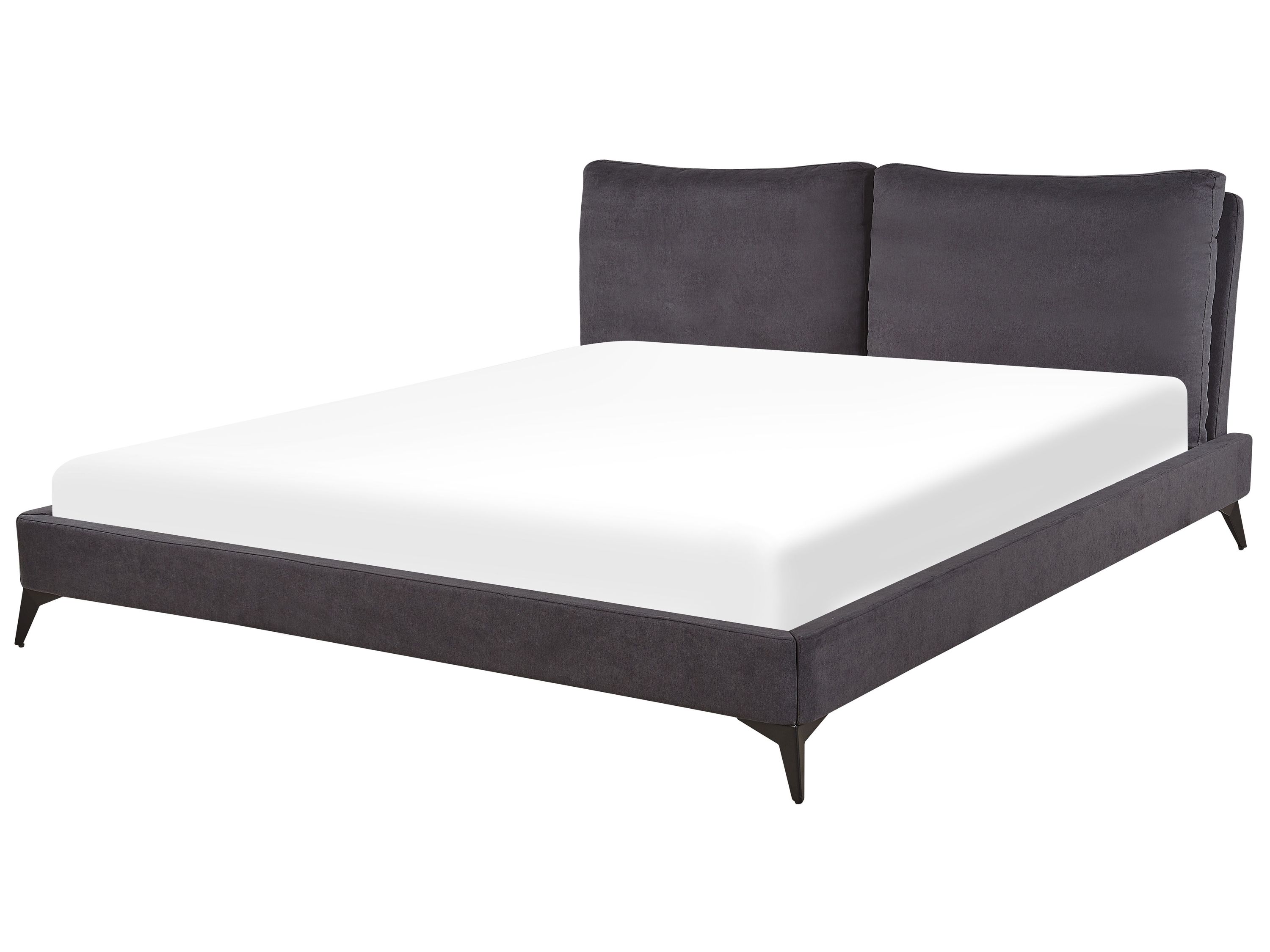 Lit avec sommier Velours MELLE 180 x 200 cm Gris foncé