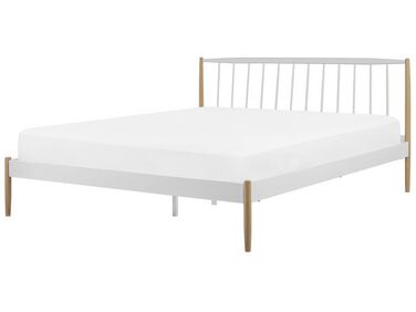 Lit avec sommier Métal MAURS 180 x 200 cm Blanc
