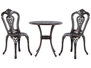 Bistro Set BOVINO Metal Dark Brown