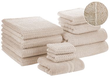 11-delige handdoekset ATAI Katoen Beige