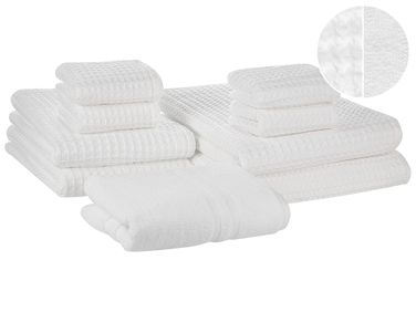 Lot de 9 serviettes AREORA Coton Blanc