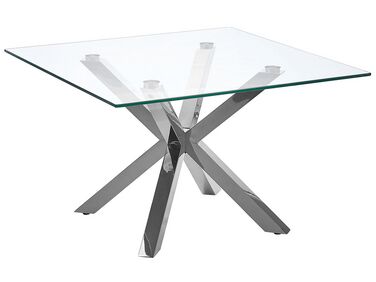 Coffee Table STARLIGHT Tempered Glass Silver