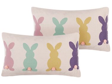 Lot de 2 coussins décoratifs CLUSIA 30 x 50 cm Beige