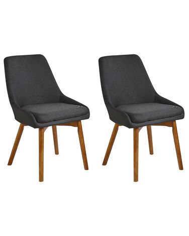 Lot de 2 chaises de salle à manger MELFORT Tissu Noir