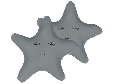 Lot de 2 coussins décoratifs BHOPAL Coton 40 x 40 cm Gris Étoile