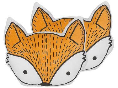 Lot de 2 coussins décoratifs VADODARA Coton 50 x 40 cm Orange Renard