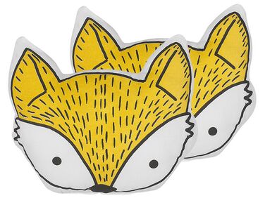 Lot de 2 coussins décoratifs VADODARA Coton 50 x 40 cm Jaune Renard