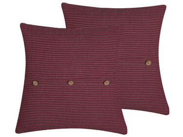 Lot de 2 coussins décoratifs CAMPANULA 43 x 43 cm Rouge Unicolore