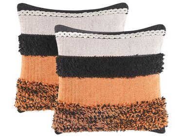 Set of 2 Decorative Cushions MIHALGAZI Cotton 45 x 45 cm Multicolour Striped
