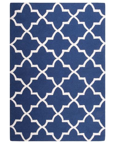 Rug SILVAN Navy Blue 140 x 200 cm Wool