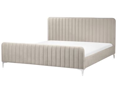 Lit avec sommier Velours LUNAN 180 x 200 cm Taupe
