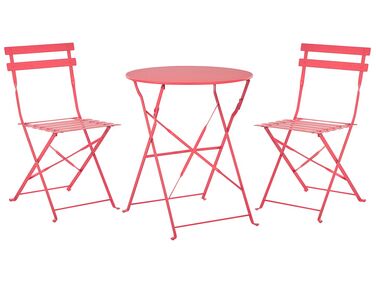 Ensemble bistrot Pliant FIORI Métal Rouge
