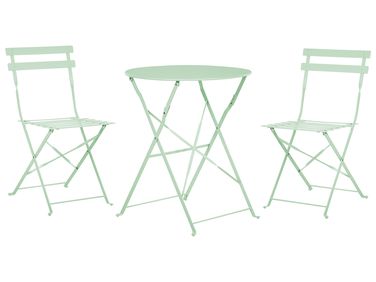 Ensemble bistrot Pliant FIORI Métal Vert menthe